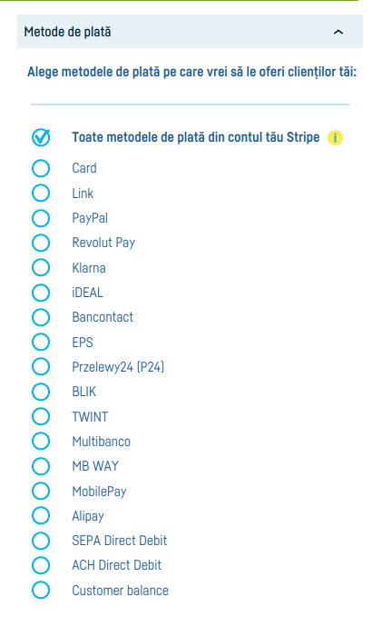 Integrarea cu Stripe - pasul 8